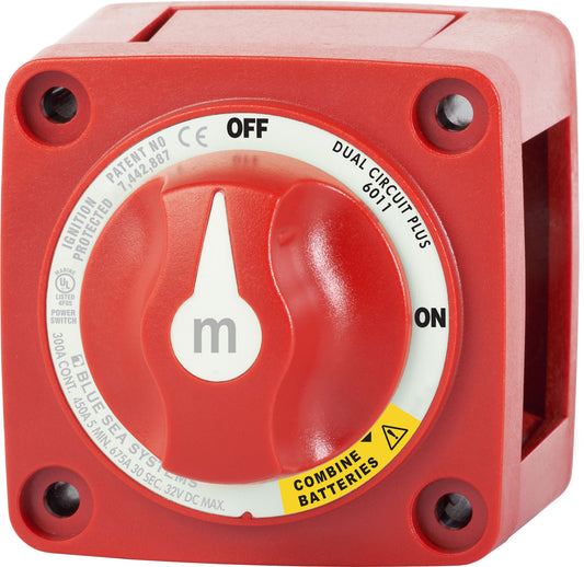 Blue Sea 6011 M Series Dual Circuit Plus On-Off-Both Battery Switch