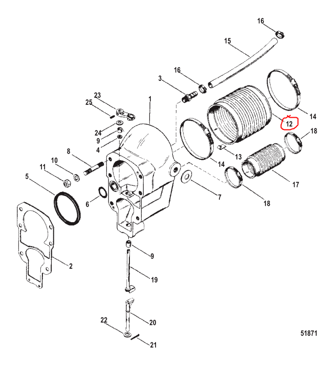 U-Joint Bellows, Quicksilver 60932A4