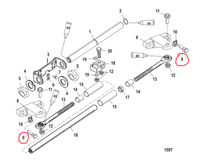 Screw, Dual Engine Tie Bar, Quicksilver 62055