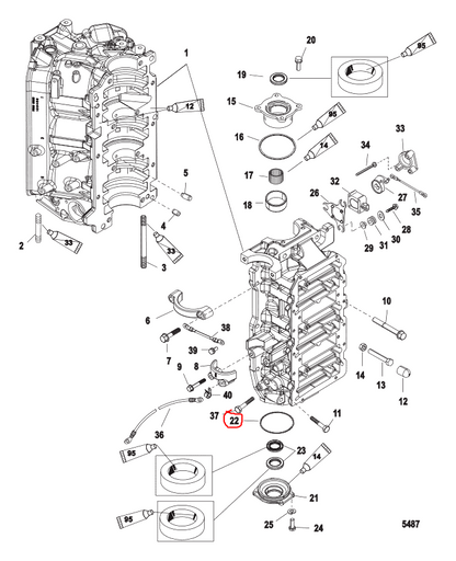 LOWER END CAP O-RING O/B, Quicksilver 62700