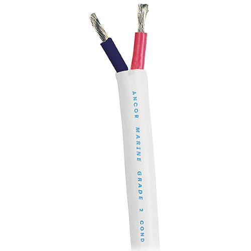 Ancor Marine Grade 121310 Tinned Duplex Cable Red and Black w/White Jacket, 12/2