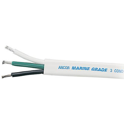Ancor 131510 Marine Grade® Tinned Triplex Cable, Black/Green/White Conductors, 14/3 AWG, White Jacket