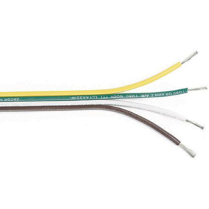 Ancor 154510 Marine Grade® Tinned Copper White Flat Signal Cable, 16/4 AWG, 100', Brown/Green/White/Yellow