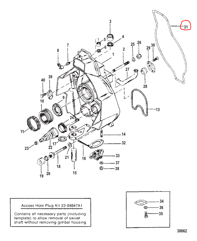 Transom Seal, Quicksilver 65533A1