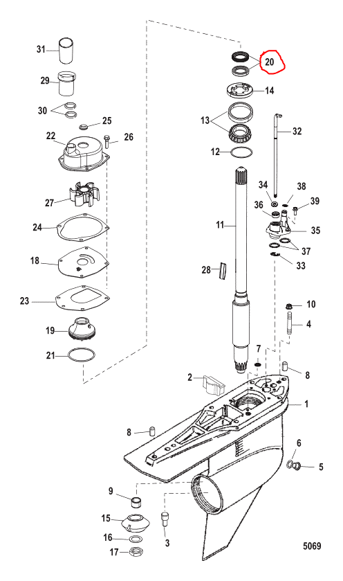 Oil Seal, Carrier, Quicksilver 66302
