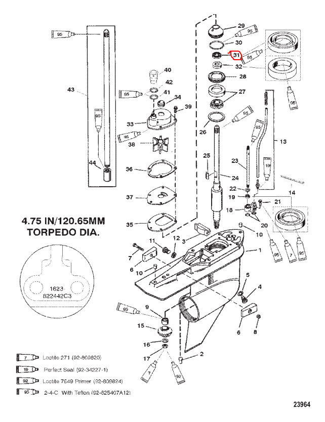 Oil Seal, Carrier, Quicksilver 66302
