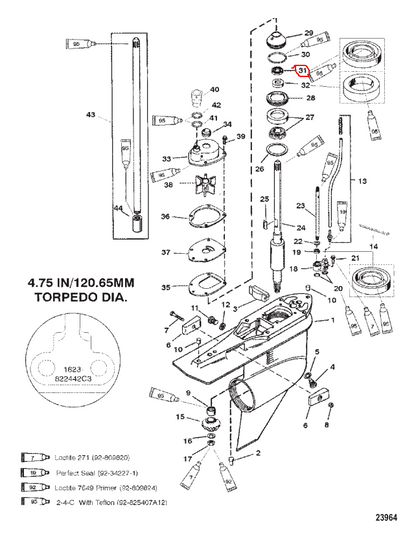 Oil Seal, Carrier, Quicksilver 66302