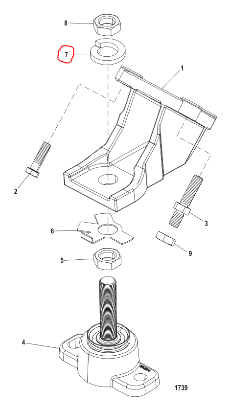 Lock Washer, Eng. Mnt. Quicksilver 68102