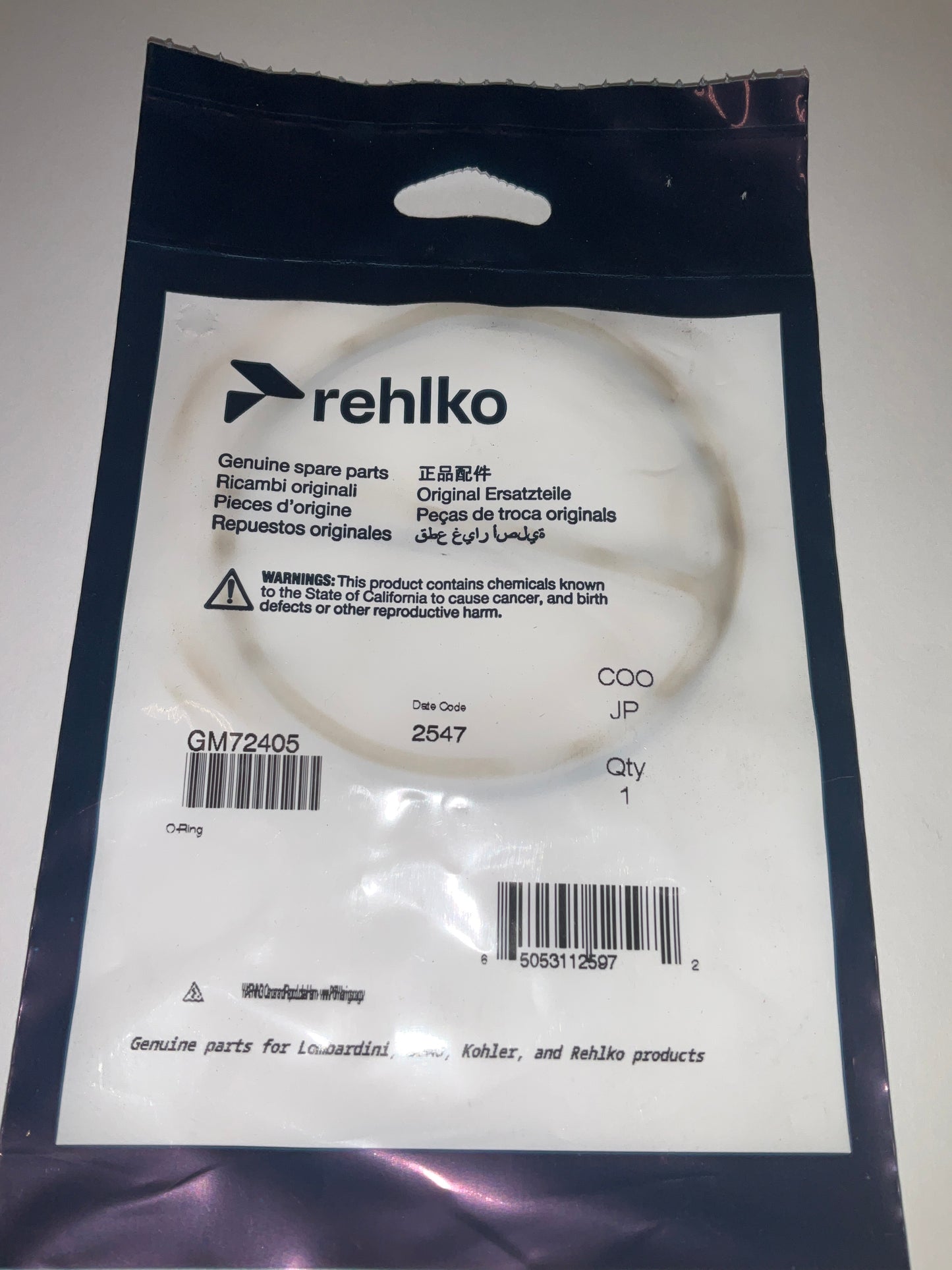 Kohler End cap diverter seal GM72405