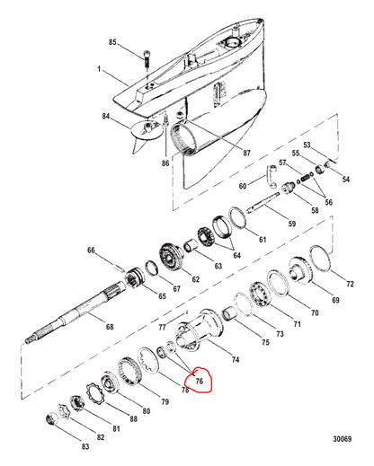 Gear case seal, Outer, Quicksilver 76868