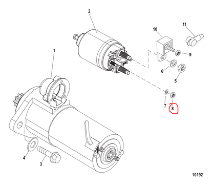 Nut, Starter Motor, Quicksilver 806949