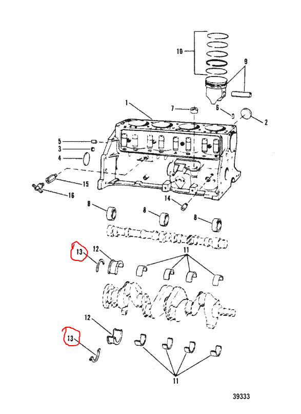 CRANK REAR BEARING OIL SEAL, Quicksilver 814622