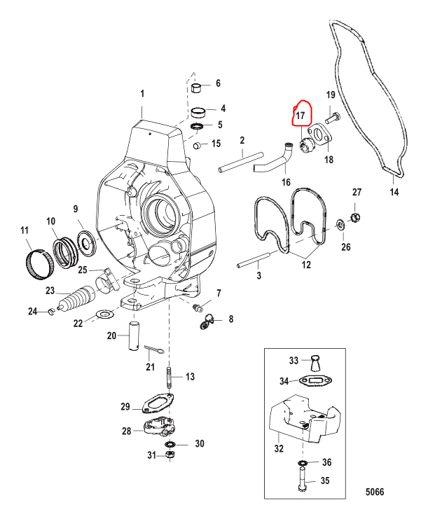 Bushing, Water Tube, Quicksilver 816599