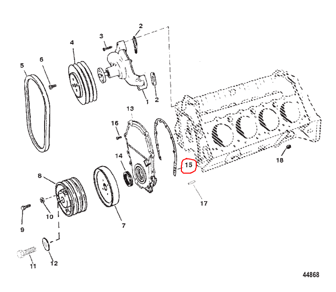 Gasket, Front Cover, Quicksilver 850456