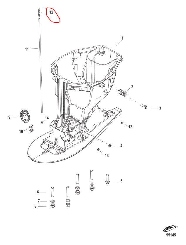 Connector, Speedo Tube, Quicksilver 85822
