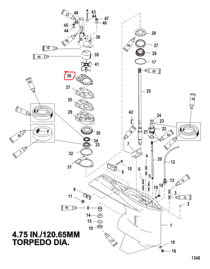 FACE PLATE GASKET, Quicksilver 858524