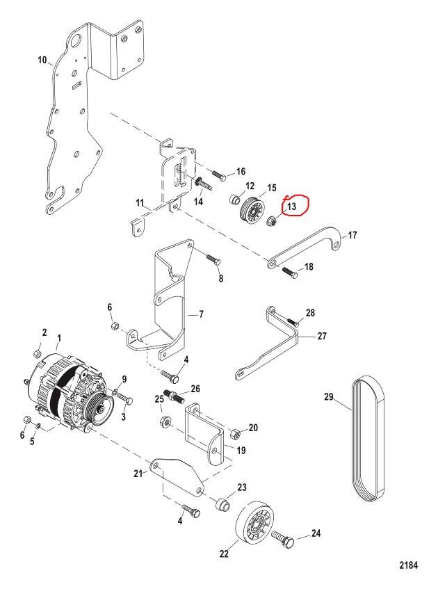 IDLER PULLEY NUT, Quicksilver 859135