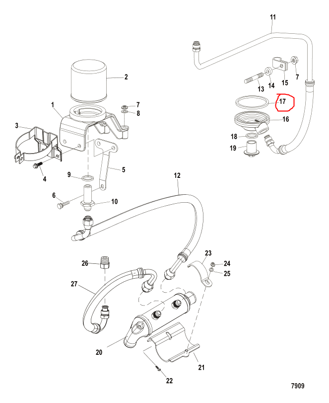 Seal, Remote Oil Filter, Quicksilver 862957