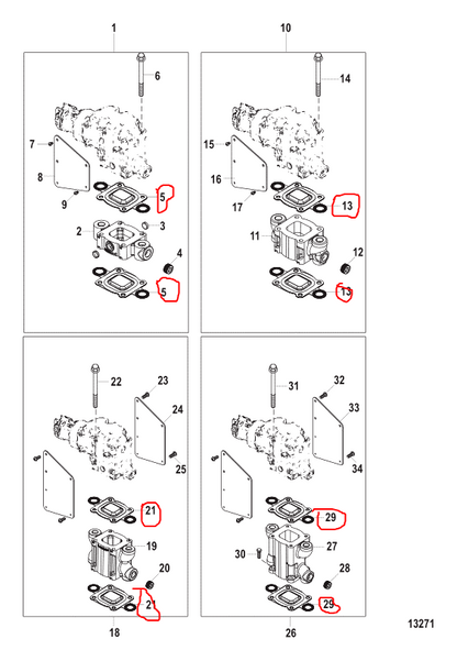 Mercruiser 27-864850A02 Elbow gasket