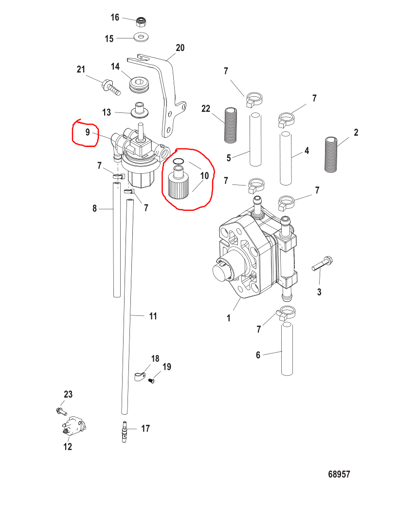 Quicksilver 35-879884T In-Line Fuel Filter