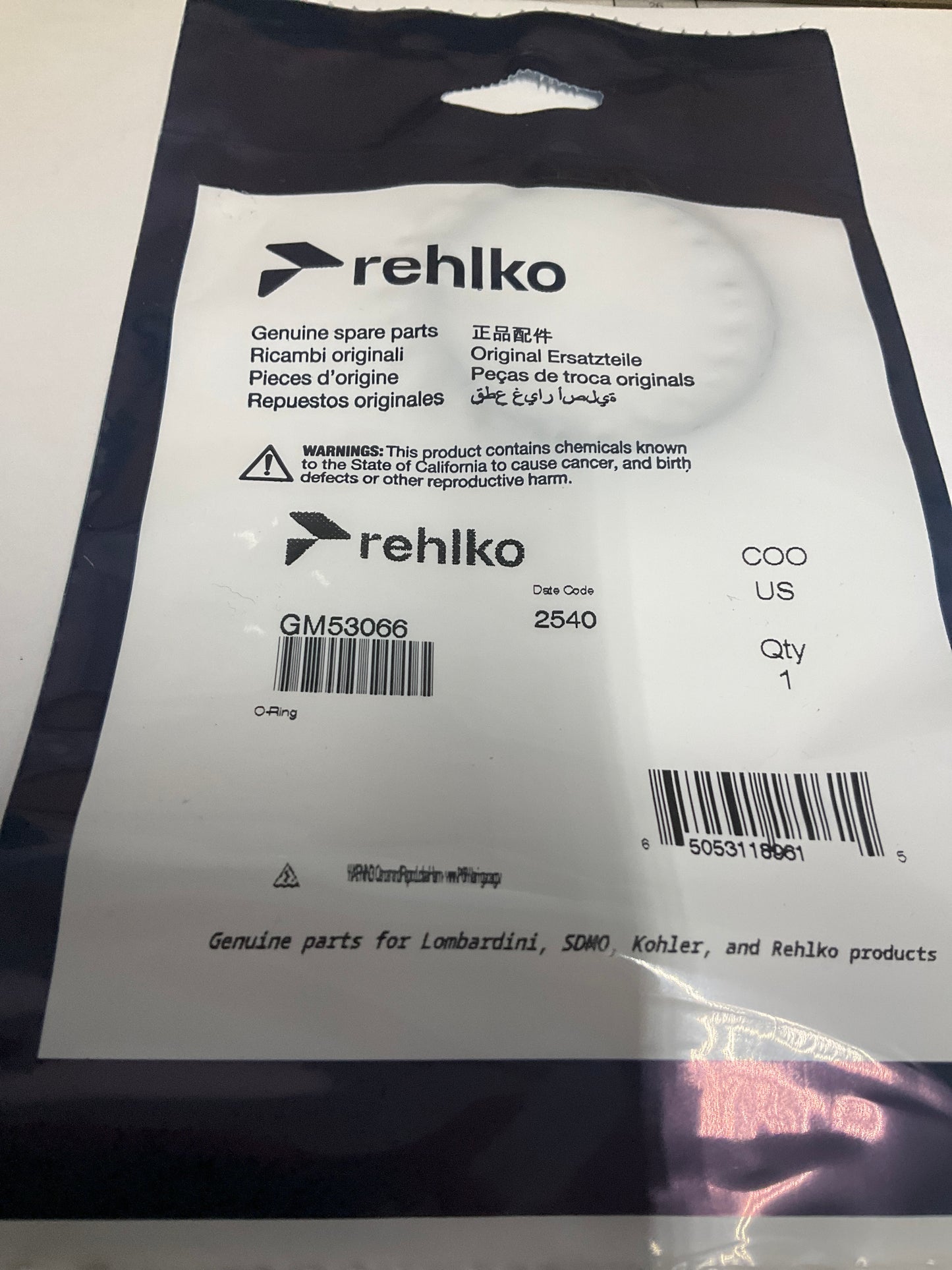 Kohler GM53066 OEM O-ring