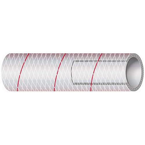 Shields Marine Hose Clear Reinforced, 1-1/4" Series 162 PVC Tubing with Red Tracer