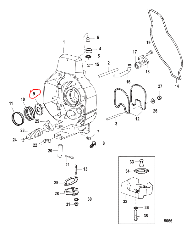 Seal, Gimbal Bearing, Quicksilver 88416 (NLA), (NOS)