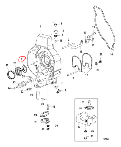 Seal, Gimbal Bearing, Quicksilver 88416 (NLA), (NOS)