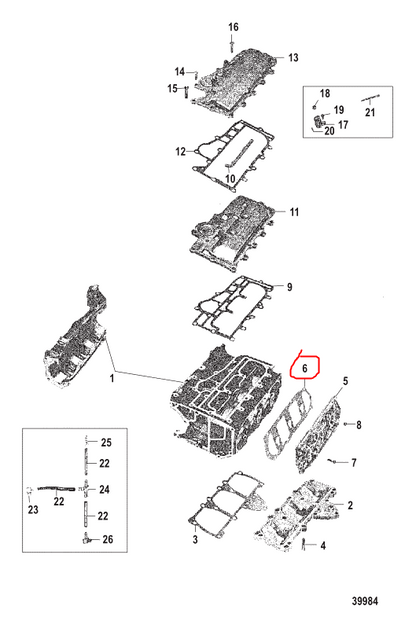 Gasket, Block Cover, Sierra 18-2504