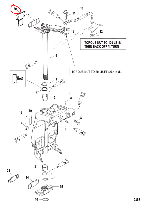 Bumper, Top Yoke, Quicksilver 88882