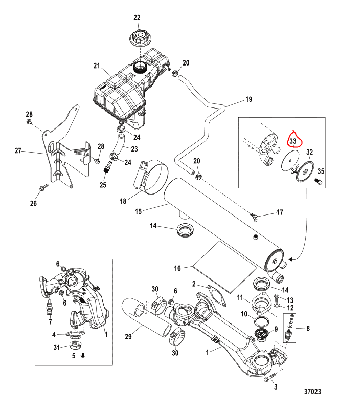 Gasket, End Cap, Quicksilver 891716