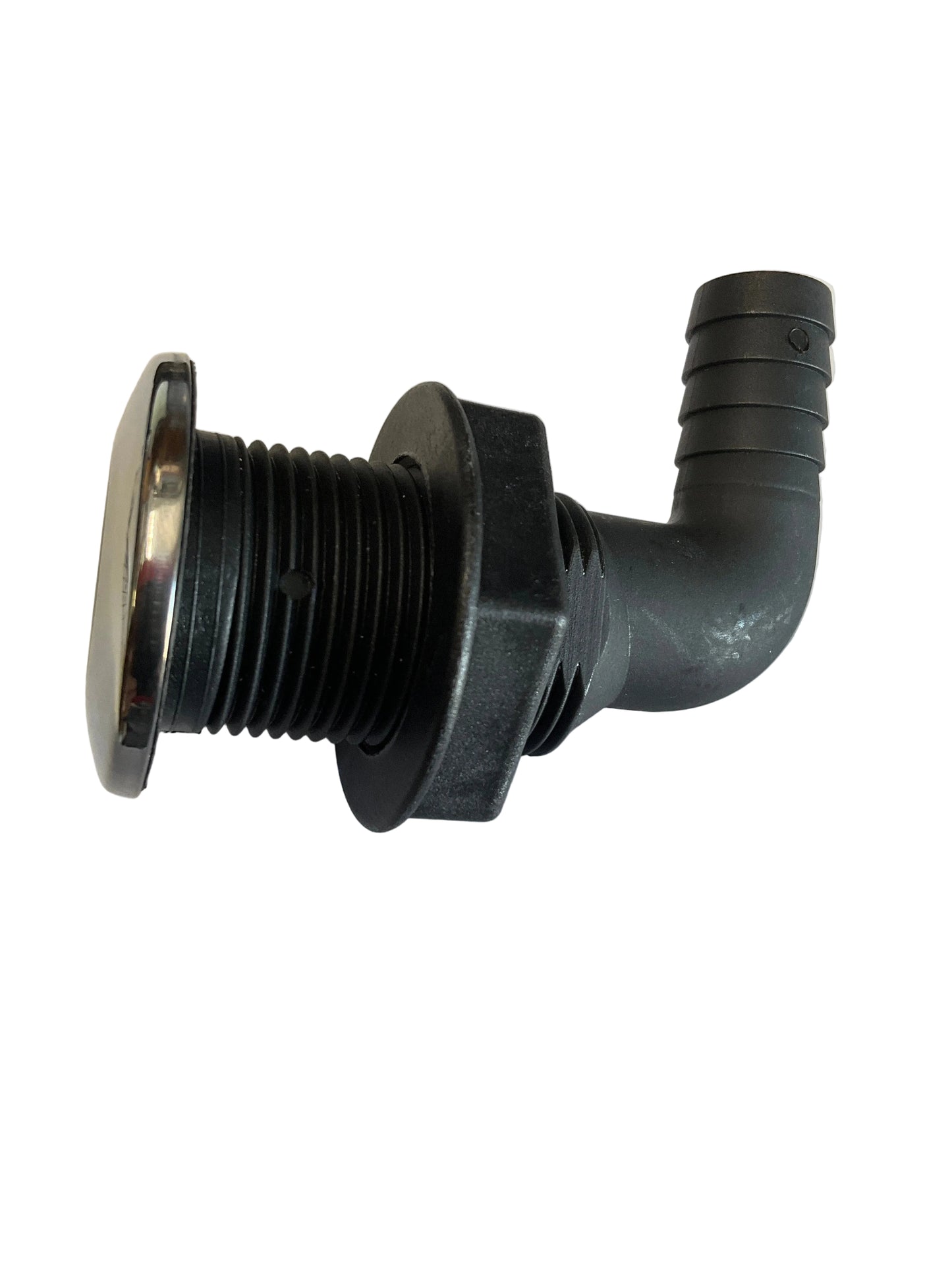 3/4" 90° SS plate thru hull