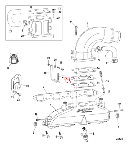 Turbulator gasket, Quicksilver 8M200433