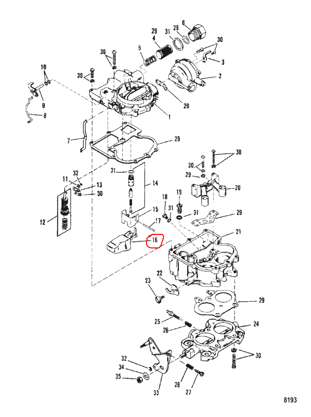 MERCARB 2BBL FLOAT, Quicksilver 3302-9031