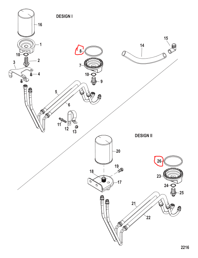 OIL FILTER ADAPTOR SEAL, Quicksilver 91892