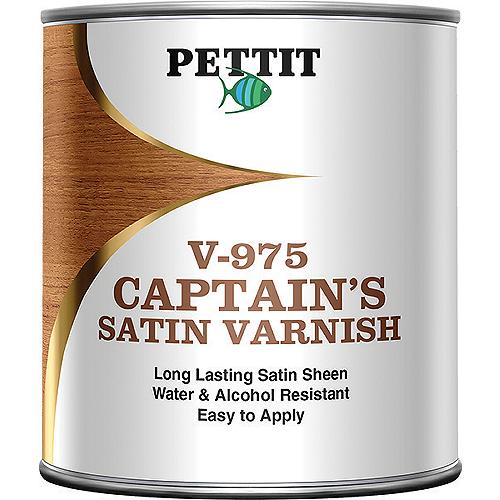 Pettit V975Q Captain's Satin Sheen Varnish, Qt.