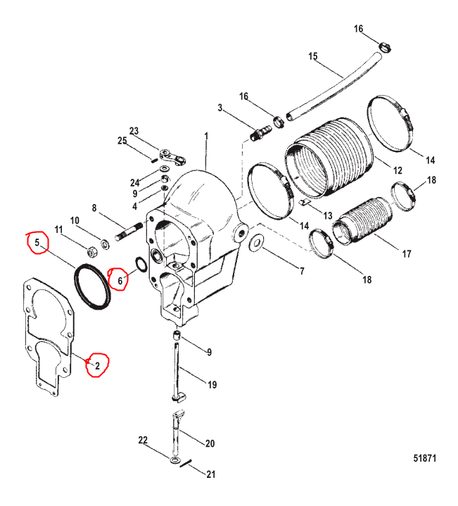 W7 Drive Install Gasket Set Mercruiser 27-94996Q2