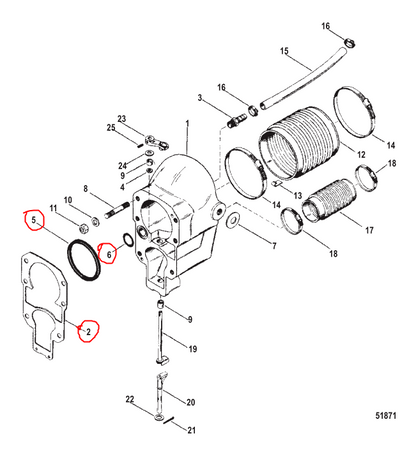W7 Drive Install Gasket Set Mercruiser 27-94996Q2