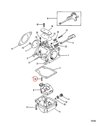 Carburetor Inlet Needle - Mercury, Mariner 30-125hp, 1395-9595