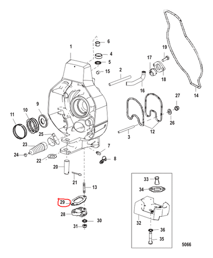 P/T Hose connector gasket, Quicksilver 988231