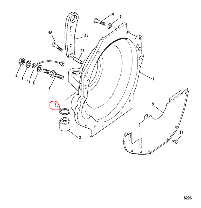 Spacer, Flywheel Hsng. Quicksilver 99322