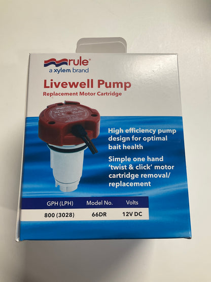 Rule 800 GPH Livewell Pump Replacement Motor Cartridge