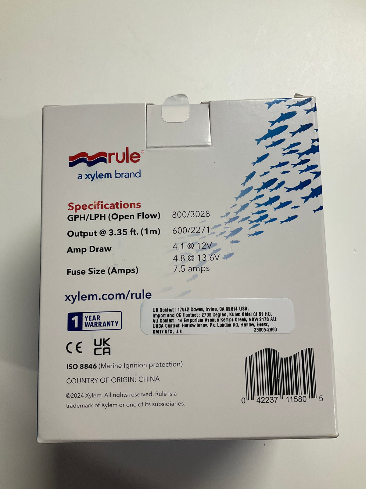 Rule 800 GPH Livewell Pump Replacement Motor Cartridge