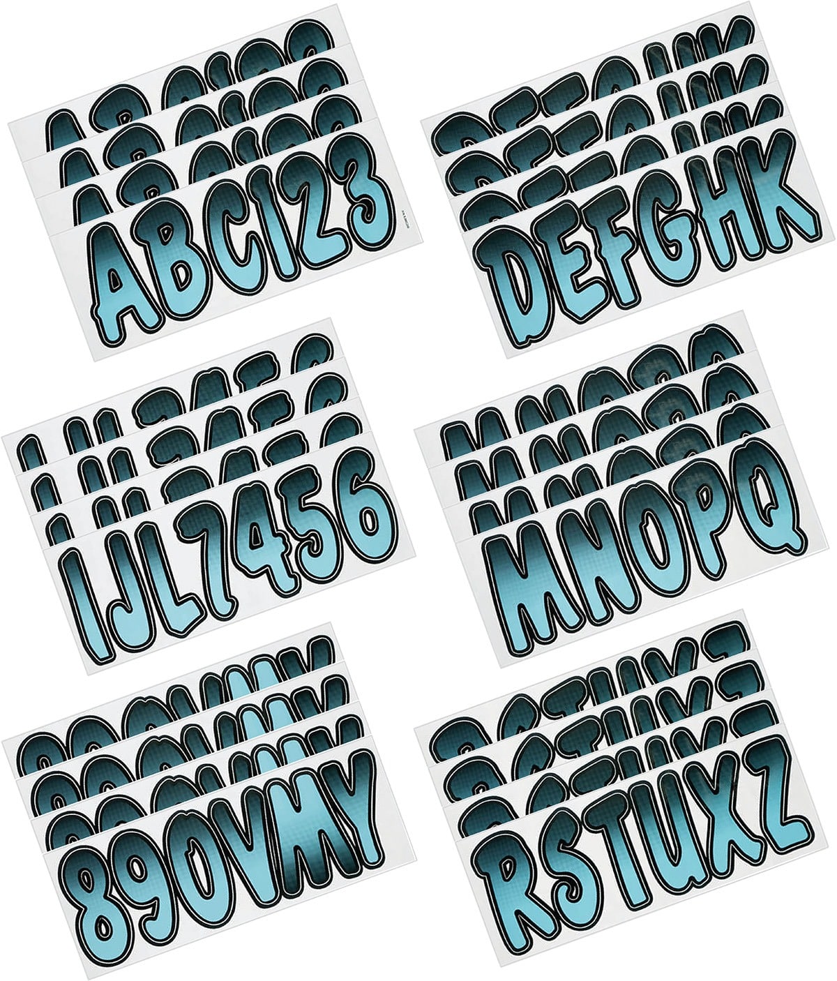 Hardline Series 200 Registration Kit, (Includes 4 Sets of 3" A-Z, 0-9)