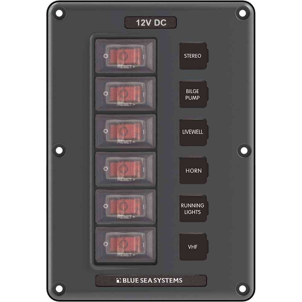 4322 Circuit Breaker Switch Panel 6 Position - Gray