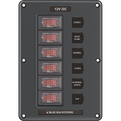4322 Circuit Breaker Switch Panel 6 Position - Gray