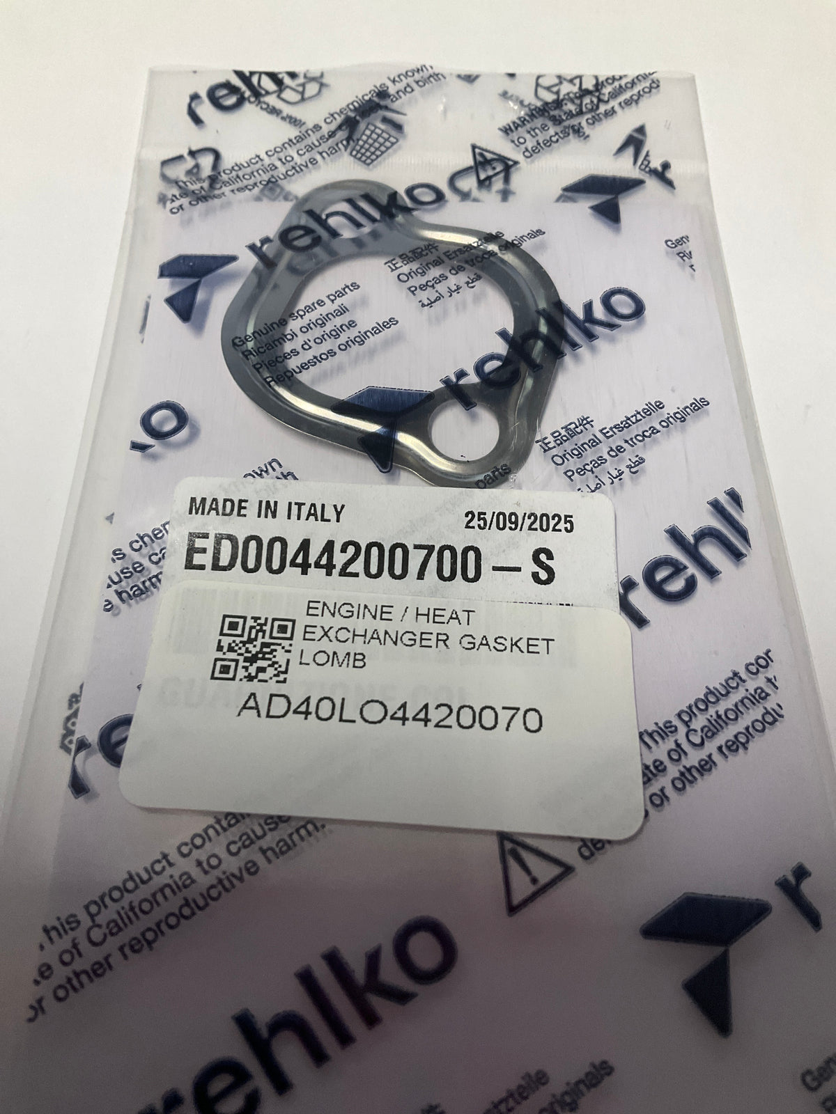 Kohler ED0044200700-S Gasket VTE AD40LO4420070