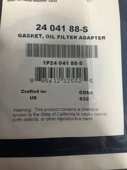 Kohler 24 041 88-S Oil filter adapter gasket