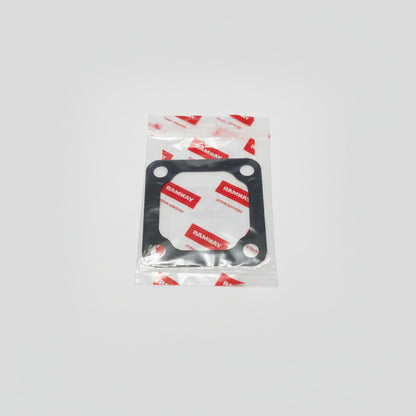 A black rubber gasket Yanmar 120445-44640 sealed inside a clear plastic bag with red and white YANMAR branding, photographed on a plain light background.