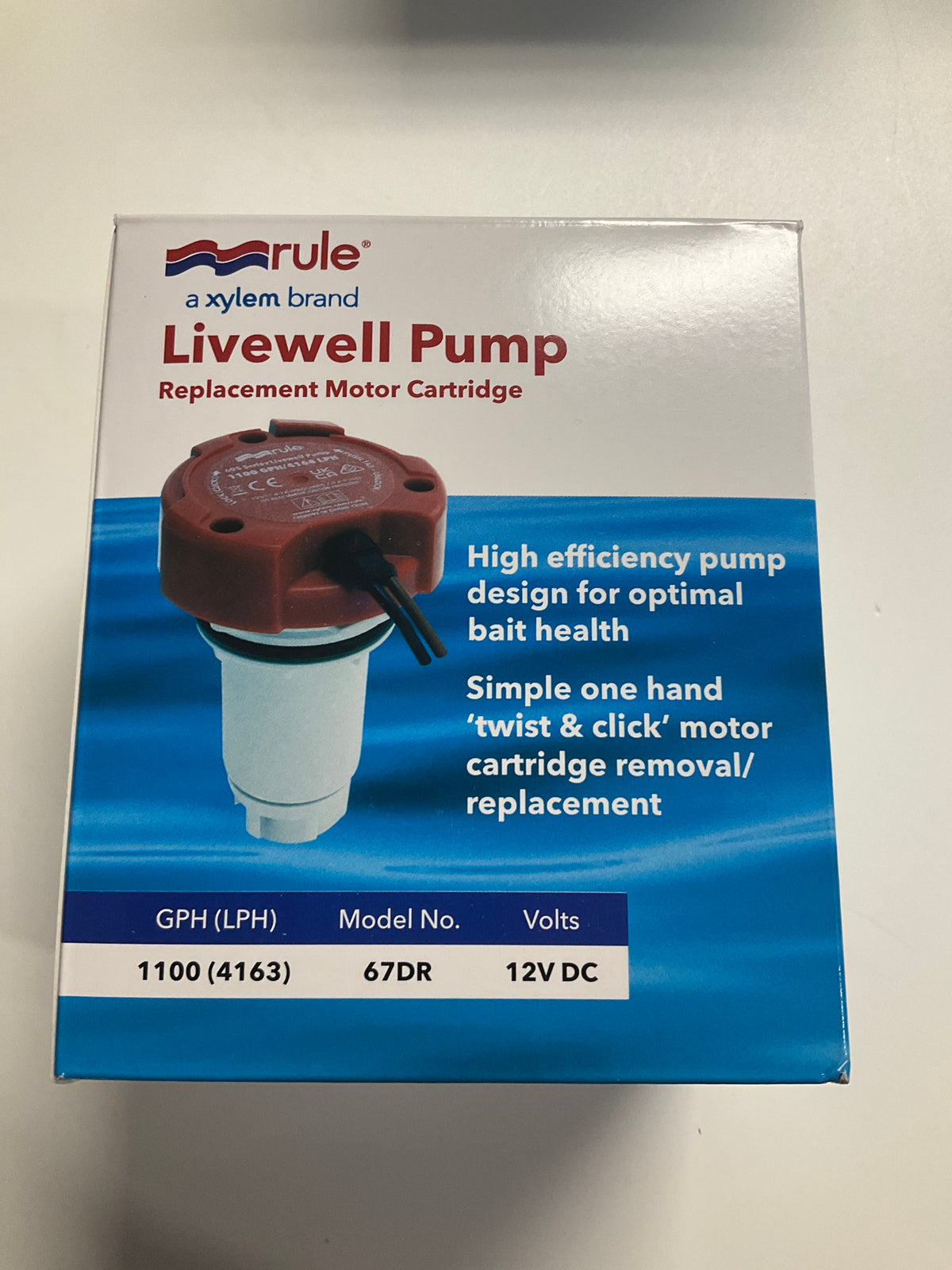 Rule 1100 GPH Livewell Pump Replacement Motor Cartridge